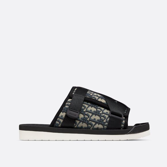 Dior Alpha Sandal Beige and Black Dior Oblique Jacquard Slip On Sandals 44 11 - Picture 1 of 13